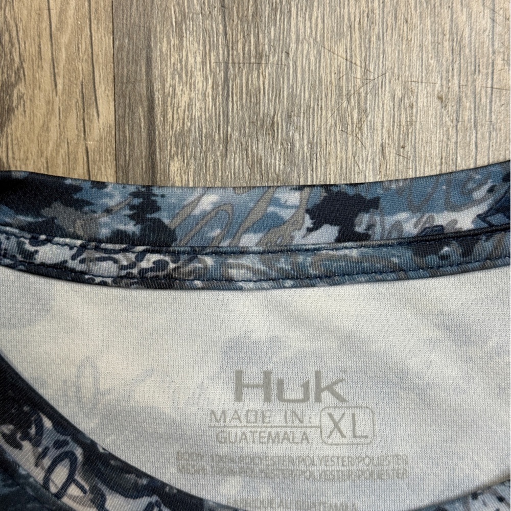Huk Men's Navy and Gray Camo Long Sleeve Shirt - Picture 3 of 8